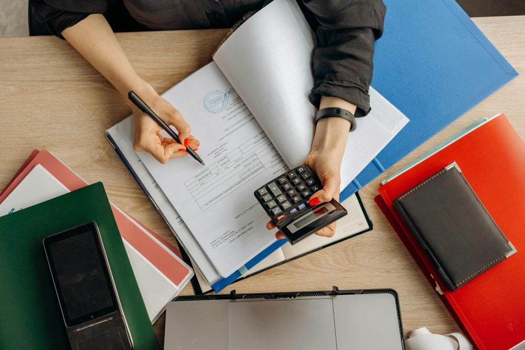 Vorbereitungen Finanzen Dokumenten Taschenrechner Main
